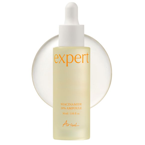 Ariul Expert Niacinamida 20% Ampolla - Suero de niacinamida al 20% para un tono de piel uniforme, hidratación y textura de la piel enriquecido con pantenol y zinc PCA Fórmula vegana Cuidado de la piel