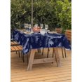 thumbnail image 3 of Outdoor Tablecloth with Umbrella Hole for Patio/Picnic/Party/Camping, Nautical Ship Waterproof Table Cloth Rectangle Table Cover Washable, Blue Vintage Coastal Ocean Lighthouse Map (54"x 80"), 3 of 8