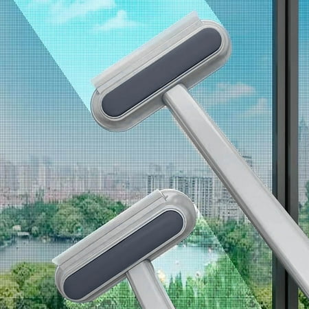 

Qiopertar Cepillo de eliminación Cepillo de ventana de pantalla Limpieza de vidrio para el hogar Propósito de la herramienta de raspado de ventana Cabello húmedo y seco Cepillo de limpieza de pantal