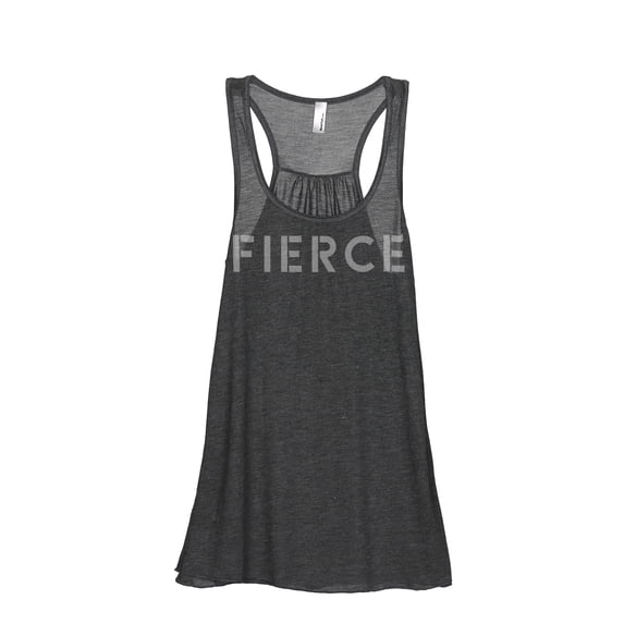 Fierce | Rejoice Always Women's Fashion Sleeveless Flowy Racerback Workout Yoga Tank Top Charcoal Grey Small