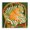 Cozy Cat Rattan Chair, variant on Stupell Industries Eclectic Revival Kaleidoscope Symmetry Canvas Art, 17 x 17, by Melissa Wang