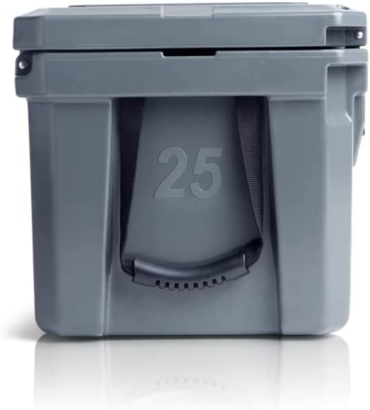 Cobalt 25 Quart Roto-Molded Super Ice Cooler | Large Ice Chest Holds Ice Up to 3 Days | (Gray)