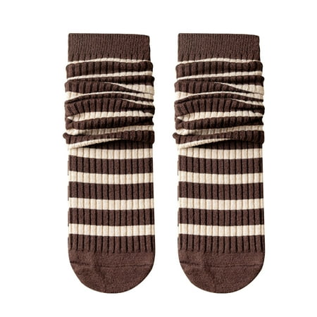 

ZRBYWB Women Striped Socks Mid Tube Autumn And Qinter All Long Tube Pure Cotton Pile Socks