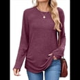 thumbnail image 3 of Suéteres de Mujer, Camisas de Larga, Moda de Otoño, Blusas de Moda, Conjuntos Fruncidos, Ropa de Invierno Vino Tinto XL, 3 of 9