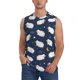 thumbnail image 1 of Fotbe Cute Sheep 1 Men's Camiseta sin Mangas Estampada para Hombres, Playera Casual para Gimnasio, Entrenamiento, Playa-3X-Large, 1 of 7