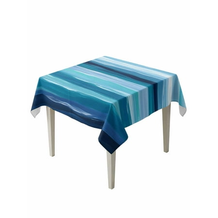 Blue Ocean Table Cloth Beach Blue Green Stripes Waves Watercolor Waterproof Tablecloth for Square Tables Reusable Washable Fabric Table Cover for Restaurant Kitchen Dining Tables 60 x60 Blue Ocean Table Cloth Beach Blue Green Stripes Waves Watercolor Waterproof Tablecloth for Square Tables Reusable Washable Fabric Table Cover for Restaurant Kitchen Dining Tables 60 x60
