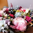 thumbnail image 3 of Door Wreath, Artificial Flower Peony Wreath - Four Seasons Front Door Decor with Peony and Green Leaves (35cm, Mix), 3 of 5