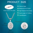 thumbnail image 6 of Raymard Saint St Christopher Pendant Necklace Titanium Steel Religious Christian Gift Archangel Amulet Exorcism Protection Oval Medal 24 Inch Rolo Chain, 6 of 6