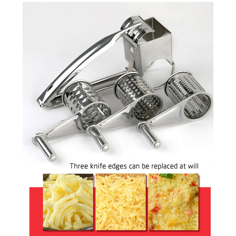 Moocorvic Cheese shredder, manual cheese grinder,Stainless steel drums  grating hard cheese Drum grater for nuts Manual rotary cheese grater  vegetables, walnuts, potatoes, 