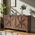 thumbnail image 2 of Tcbosik Buffet Sideboard with 4 Doors, Coffee Bar Cabinet, Farmhouse Storage Cabinet, Floor Standing Accent Cabinet for Kitchen, Living Room, Dining Room, Espresso, 2 of 9