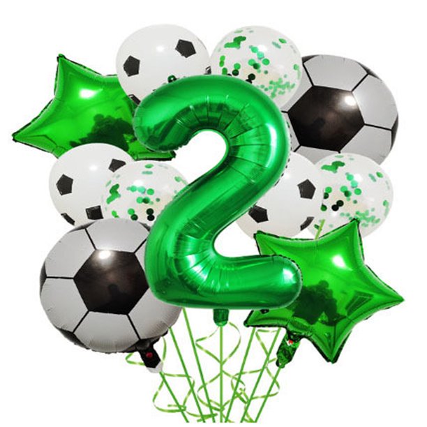 Juego de fútbol Digital verde, globo de película de aluminio, Fiesta Temática de la Copa del Mundo, decoración de cumpleaños, 12 Uds.,2
