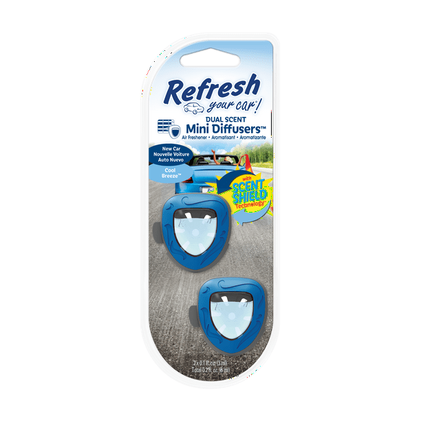 Refresh Your Car! Air Freshener, New Car / Cool Breeze, 2 Pack
