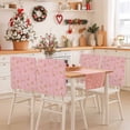 thumbnail image 2 of Pink Christmas Chair Covers Set of 6 Pine Trees Winter Gold Reindeer Chair Back Covers Stretch Removable Washable Slipcovers Protector for Dining Room Kitchen Party Decor, 2 of 5