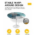 thumbnail image 2 of nqOlkjepod Teal Grey Round Tablecloth, Fitted Table Cover with Elastic for 36"-44" Round Tables, Modern Oil Painted Abstract Art Aesthetics Table Cloth Outdoor Dinning Party Waterproof Tablecloths, 2 of 6