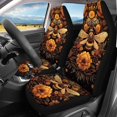 thumbnail image 3 of Uourmeti Car Seat Covers Lightweight Polyester, Compatible with Car Interiors Car Seats, for Trucks Sedans, Bee Floral Print, 3 of 10