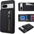 thumbnail image 2 of for Google Pixel 7A Case with Card Holder for Women, for Google Pixel 7A Phone Case Wallet with Credit Card with Ring Kickstand Zipper Shockproof Slim Stand Case - Black, 2 of 6