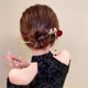 thumbnail image 5 of Palillo para el pelo de rosa roja colgante de borla estilo antiguo horquilla china 1 unidad, 5 of 5