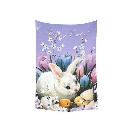 Eastern Tapestry Wall - CADecor Happy Easter Bunny Rabbit Wall Hanging Tapestry 40x60 inches Decor Art
