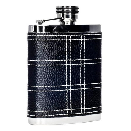 

Visol VF6038 Visol Formal Black Leather and Stainless Steel Hip Flask - 7 oz