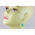 thumbnail image 2 of Sterling Silver Amazonite Earrings Faceted Teal Blue Green Faceted Teardrop Dangle Goldtone Wire Wrapped Drops, 2 of 4