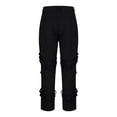 thumbnail image 4 of ZQUUVOU Men's Casual Slim Fit Punk Gothic Pockets Patch Buckle Zipper Pants Trousers C-Black, 4 of 6