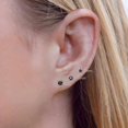 thumbnail image 4 of ERICAJEWELS Black CZ Stud Earrings,Prong Solitaire for Cartilage,Tragus,Conch,Gold, 4 of 6