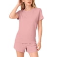 thumbnail image 4 of Ruyang Girls 2 Piece Sets Solid Round Neck Short Sleeve Tops and Wide Leg Shorts Outfits Summer Outdoor Active Wear, 4 of 9