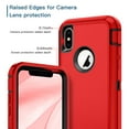 thumbnail image 2 of I-HONVA Compatible with iPhone X/iPhone Xs Case,3-Layer Military Grade Drop Protection Anti-Slip Bumper Rugged Shockproof Dustproof Protection Phone Case,Red Black, 2 of 7