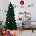 thumbnail image 3 of Gymax Pre-Lit 7.5' Fiber Optic Multicolor LED Lights Artificial Christmas Tree Metal Stand, 3 of 9