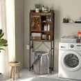 thumbnail image 4 of Costway Over-The-Toilet Storage Cabinet Bathroom Organizer w/ Sliding Barn Door Rustic, 4 of 10