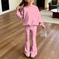 thumbnail image 2 of Grblisyd Girls 2 Piece Fall Outfits Cute Cartoon Print Crew Neck Long Sleeve Shirts & Flared Pants Clothing Set Size 10-12, 2 of 7