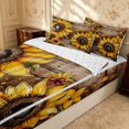 thumbnail image 2 of Erosebridal Tropical Blossom Zipper Queen Comforter Set with Fitted Sheet and 2 Pillowcases, Garden Flower Zipper Bedding Set, Reversible, Vintage Brown, Reversible, 2 of 7