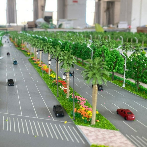 PBPBOX 2Pcs Mini Street Lamp Post Model Metal ABS Lighting For Model Accessories Scene Decoration