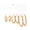 Golden, variant on 3 Pairs Women Earrings Ear-Pin Closure Stable Wearing Structure Multi-Size Hoop Earrings with Rhinestones Inlaid Jewelry Gift