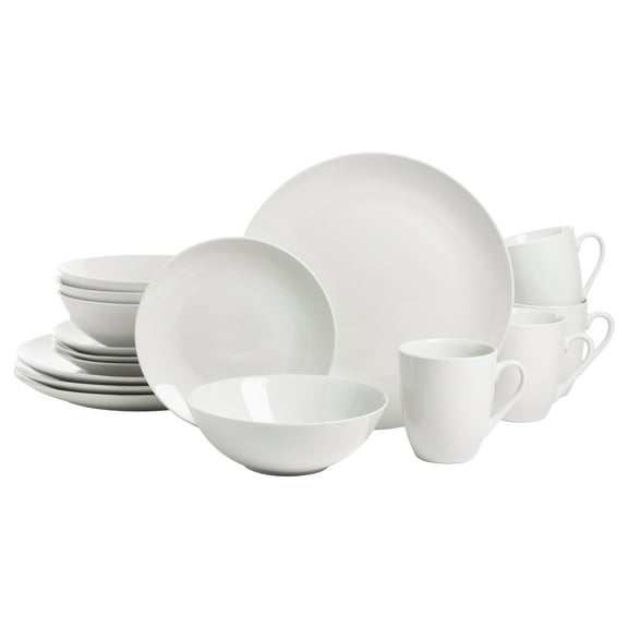 Ten Strawberry Street Simply White Coupe 16-Piece Ceramic Dinnerware Set