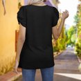 thumbnail image 4 of Camiseta De Manga Corta Camiseta de manga corta para mujer Camiseta cómoda con cuello en V Camisetas básicas Ropa diaria (Negro XXL) Cgtredaw Para estrenar, 4 of 6