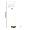 thumbnail image 5 of Evelyn&Zoe Harrison Mid-Century Modern Arc Floor Lamp, Brass and Milk Glass, 5 of 8