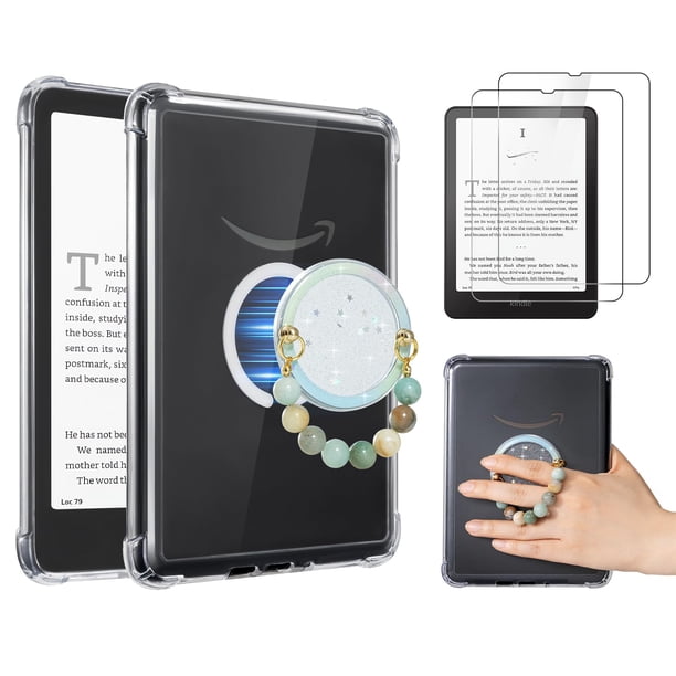 Funda magnética transparente 3 en 1 Bundle CoBak con asa anular para Kindle Paperwhite 2024 (12.ª ge