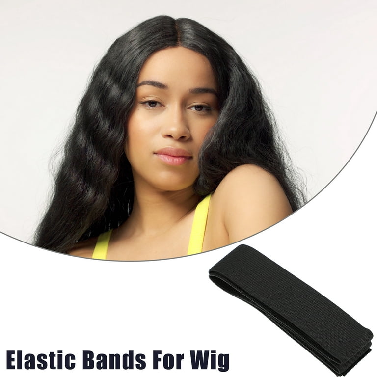 Unique Bargains 5 Pcs Elastic Wig Grip for Wigs Edge Wrap to Lay Edges Wig Accessories Melt Band for Lace Wigs, Size: 10.24x1.38(Large*W), Black