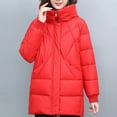 thumbnail image 6 of HTNBO Women Long Quilted Coat Winter Hooded Long Sleeve Puffer Padded Jackets Zip-up Warm Thicken Outerwear Pockets, 6 of 6