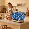thumbnail image 3 of ZIATUBLES Toaster Oven Cover Decorative Kitchen Appliance Dust Cover Stain Resistant Countertop Organizer with Top Handle, Machine Washable, Size L, Dolphin Flower, 3 of 8