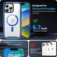 thumbnail image 6 of for iPhone 14 Pro Max Case Magnetic, [Compatible with MagSafe & 3X Military Grade Drop Protection] Clear Back Aluminum Frame Phone Case for iPhone 14 Pro Max, Blue, 6 of 12