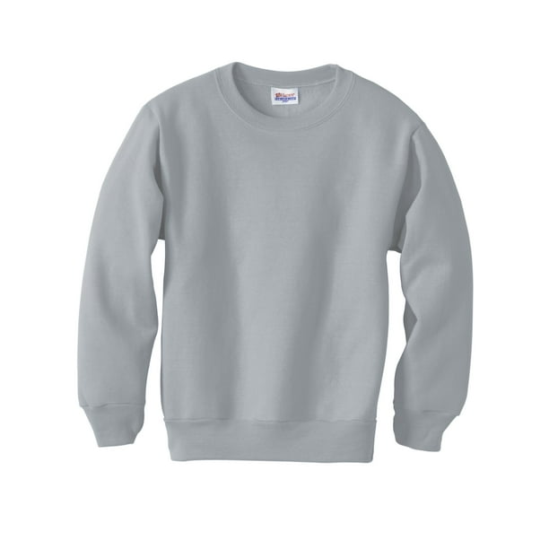 Hanes ComfortBlend EcoSmart Boy`s Crewneck Sweatshirt, XS, Light Steel 