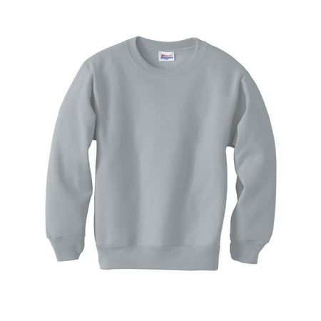 Hanes Boys ComfortBlend EcoSmart Crewneck Sweatshirt, XL, Light Steel ...