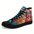 thumbnail image 3 of Coolcustomize Women's Pastel Pop Art Platform High Top Sneakers - Golden Hair Beauty Print Retro Comic Design, Breathable Fabric Upper & Rubber Sole,  Fashion Lace-Up Walking Shoes for Streetwear, 3 of 12