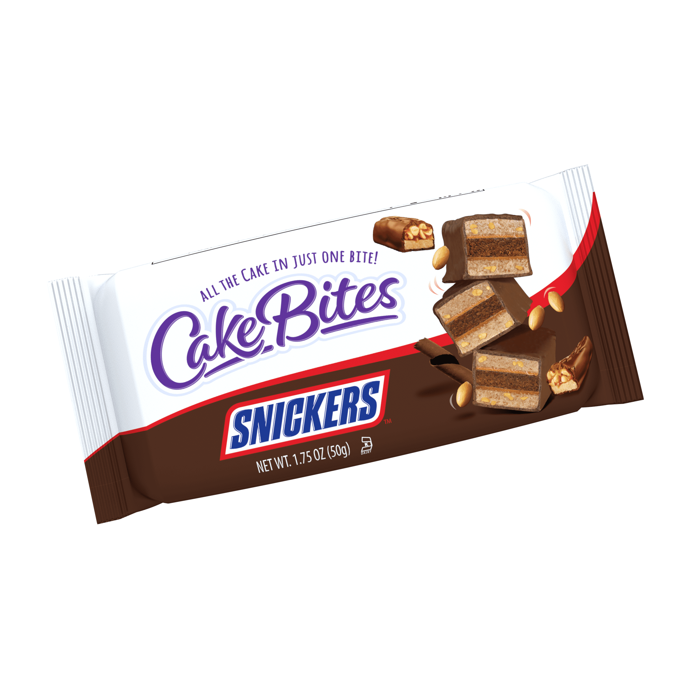 CakeBites Snickers, 4 Grab & Go Family Size Mini Cakes, 7oz, Shelf Stable