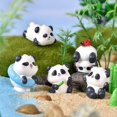 thumbnail image 2 of PENGXIANG Delicate Panda Figurine Cartoon Casting Resin Adorable Panda Miniature for Fairy Garden, 2 of 10