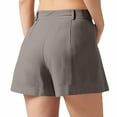 thumbnail image 3 of Comfort Linen Bermuda Shorts for Women Wide Leg Dressy Casual with Pockets, Button Detail Summer Shorts (Trendy & Versatile), 3 of 6