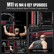 Mikolo M11 Smith Machine, Complete Starter Home Gym Package, 2200 lbs Power Rack with 230LBS Plates and Weight Bench, Total Body Strength Training Cage