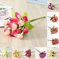 thumbnail image 2 of 15 Heads Bouquet Small Bud Roses Artificial Flower Silk Plastic Star Buds DIY Decorations For Christmas Wedding Home Party Decor, 2 of 12
